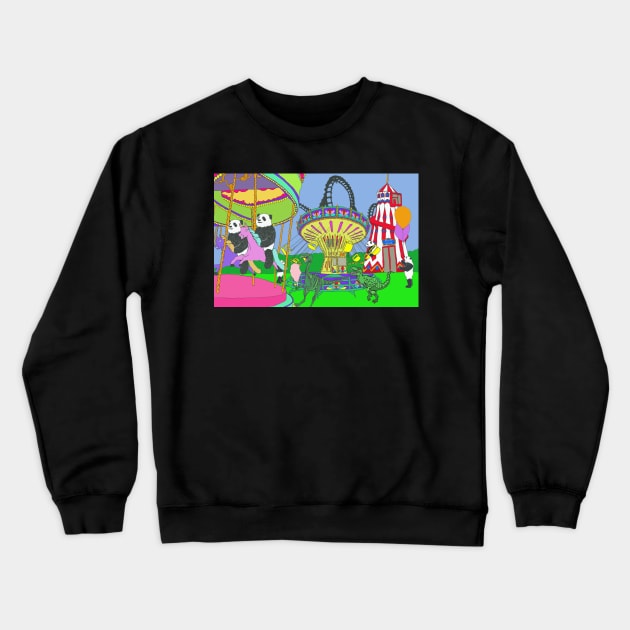 Jurassic Panda Fun Fair Crewneck Sweatshirt by JurassicPanda